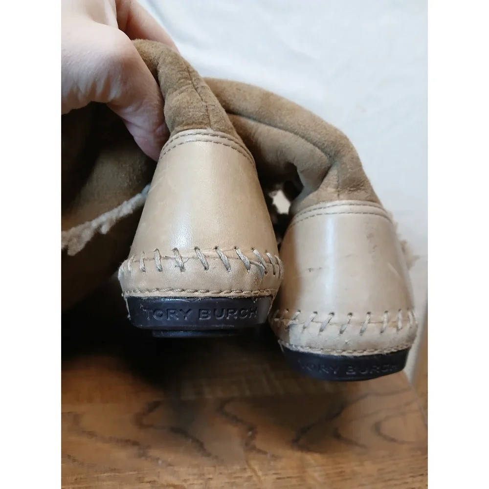 Tory‎ Burch Kids Tan Suede amelie Shearling Lined Boots size 2